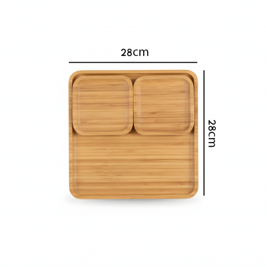 Wooden Plates Set - 3 Pcs